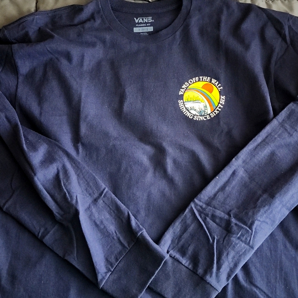 Vans Blue Graphic Long Sleeve T-Shirt